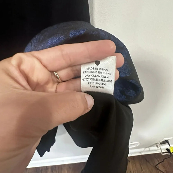 Anthropologie Erin Fetherston Dress Black Blue Mini Metallic Hepburn Small 1424 - Picture 8 of 13